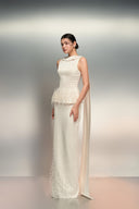 Salma Pearl Embellished Silk Taffeta Evening Gown for women, from 21SIX, The Viet Concept