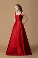 Verdant Éclat Hand-Braided Strap Taffeta A-Line Gown for women, from IHF ATELIER, The Viet Concept