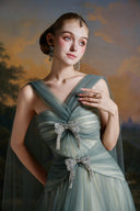 MADDY HATES ROSE • Solenne Blue Tulle Floor-Length Ball Gown