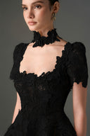 IHF STUDIO • Floral Garden Lace 3D A-Line Maxi Evening Dress