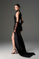 Éclipse Jardin Embellished Lace Halter Mini Dress for women, from IHF STUDIO, The Viet Concept