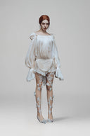 Cream Arcadia Mini Dress for women, from La Vierge, The Viet Concept 