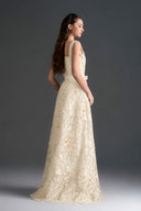 IHF STUDIO • Noir Floral Garden Lace A-Line Dress with Velvet Waist Belt