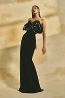 L' SCARLETT • Aurelia 3D Crystal Floral Off-Shoulder Maxi Gown