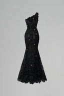 Black Orchid Pearl-Embellished One-Shoulder Mermaid Gown for women, from IHF STUDIO, The Viet Concept