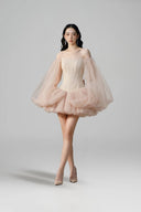 LINH PHUNG • Éclat Couture Silk Chiffon Corset Mini Dress