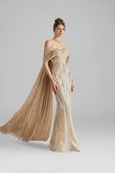 Zelia Luxe Silk Satin Evening Cape for women, from CALISTA, The Viet Concept