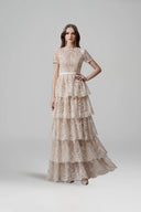 Rella Floral Lace Silk Midi Dress for women, from JOSEPHINE, The Viet Concept