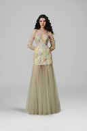 Lorean Floral Embellished Strapless Mermaid Tulle Gown for women, from JOSEPHINE, The Viet Concept