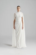 HA THANH VIET • Regent Draped Sheer Silk-Effect Evening Dress