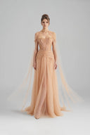 Estrel Chantilly Lace Embellished Couture Cape for women, from CALISTA, The Viet Concept