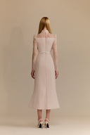 WHITE PLAN • Jordan Pink Carolan Lace Midi Cocktail Dress