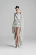 LINH PHUNG • Quincey Crystal Floral Cape Mini Dress