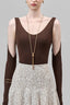 Brown Thalindra Bodycon Scoop Neck Jersey Bodysuit for women, from Maison Des Copains, The Viet Concept 