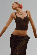 Black La Donna Fatale Set with Top & Skirt for women, from La Vierge, the Viet Concept 