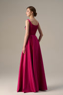 Pink Silk Taffeta A-Line Gown With Square Neckline for women, from IHF ATELIER, The Viet Concept