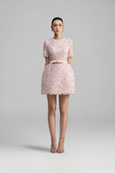 Sequin Floral Lace Crystal Bow Couture Mini Dress for women, from IHF ATUDIO, The Viet Concept 