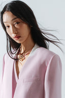HOBB • Relaxed Collarless Twill Blazer