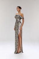 Perpetuity Sequin Off-Shoulder Maxi Dress for women, from SORAMAME, The Viet Concept