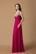 Luxury Pink Crepe de Chine Queen Anne A-Line Crystal Evening Gown for women, from IHF ATELIER, The Viet Concept 
