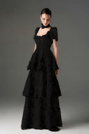 IHF STUDIO • Floral Garden Lace 3D A-Line Maxi Evening Dress