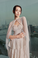 THÉSONG • Ivoire Clair Ruffled Chiffon Evening Gown