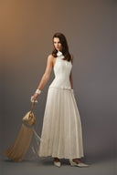 KEIRA TONG • Kodemari Bow Pleated Sequin Maxi Dress