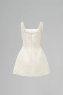 Lacquered Brocade Pearl-Embellished Strapless A-Line Mini Dress for women, from IHF STUDIO, The Viet Concept 