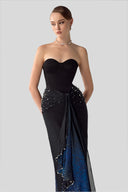 Charm Ombre Crystal-Embellished Corset Satin Organza Maxi Dress for women, from DANG PHONG DESIGNER, The Viet Concept