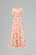 Lace A-Line Gown with Crystal Embellished Neckline and Bow Belt for women, from IHF STUDIO, The Viet Concept 