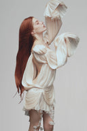 Cream Arcadia Mini Dress for women, from La Vierge, The Viet Concept 