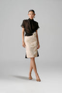 LECIA • Fleur Royale Silk Jacquard Midi Pencil Skirt