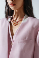 HOBB • Relaxed Collarless Twill Blazer