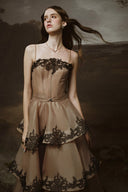 LINH PHUNG • Roma Crystal-Button Embroidered Organza Corset Maxi Dress