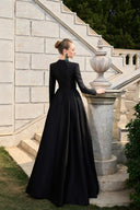 TRACY COUTURE • Anne Queen Floral Embellished Flared Flap Taffeta Gown
