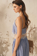 Azure Élan Deep V Lace Strappy Top for women, from XITA, The Viet Concept 