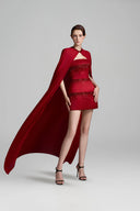 Strapless Sequin Floral Silk Taffeta Mini Column Dress for women, from IHF STUDIO, The Viet Concept 