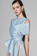  Seeson A-line Ruffle Layer Taffeta Midi Dress for women, from White Plan, The Viet Concept 