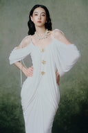 Aurique Draped Cold-Shoulder Mermaid Evening Gown for women, from LINH PHUNG, The Viet Concept