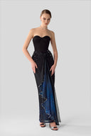 Charm Ombre Crystal-Embellished Corset Satin Organza Maxi Dress for women, from DANG PHONG DESIGNER, The Viet Concept
