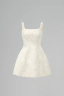 Lacquered Brocade Pearl-Embellished Strapless A-Line Mini Dress for women, from IHF STUDIO, The Viet Concept 