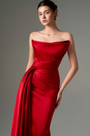 Parisa Silk Taffeta Strapless Crystal Draped Bodycon Gown for women, from 21SIX, The Viet Concept