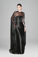 Black Lynette Strapless Taffeta Maxi Dress for women, from HUONG, The Viet Concept 