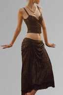 Black La Donna Fatale Set with Top & Skirt for women, from La Vierge, the Viet Concept 