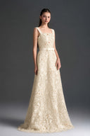 IHF STUDIO • Noir Floral Garden Lace A-Line Dress with Velvet Waist Belt