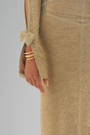 Gold Shimmer Corset Maxi Dress for women, from HAYTAN, The Viet Concept 