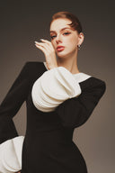 MARGÉE ATELIER • Lorien Couture Organza Sleeve Twill Evening Gown
