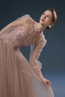 Ilumia Brown Tulle Formal Evening Gown for women, from JOSEPHINE, The Viet Concept