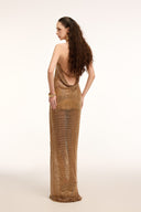 21SIX • Alara Crystal Tulle Halter-Neck Embellished Evening Gown