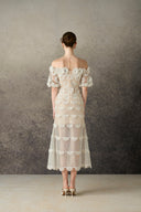 ROSEE de MATIN • White Daisy Long Fishtail Dress
